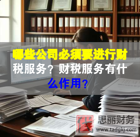 哪些公司必须要进行财税服务？财税服务有什么作用？